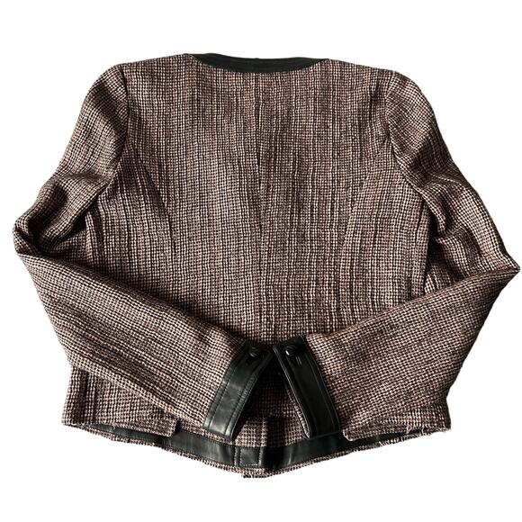 Isabel Marant Tweed Kacie Leather Trim Jacket Blazer Size 6 US - Picture 3 of 11